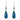 Paua Tear Drop Blue Gem Hook Earrings